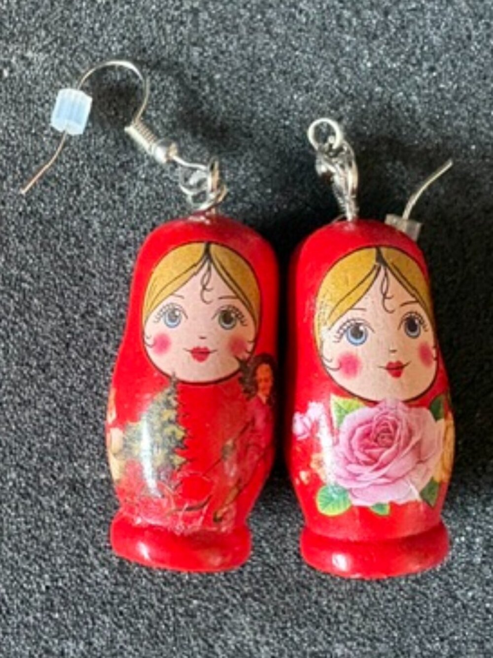 New Russian Nesting Doll Matryoshka Handmade Wood Painted Earrings